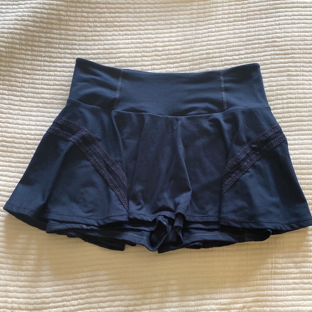 Navy free people pleats and thank you skirt